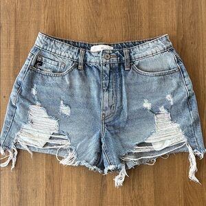 KanCan Light Blue Distressed Jean Shorts